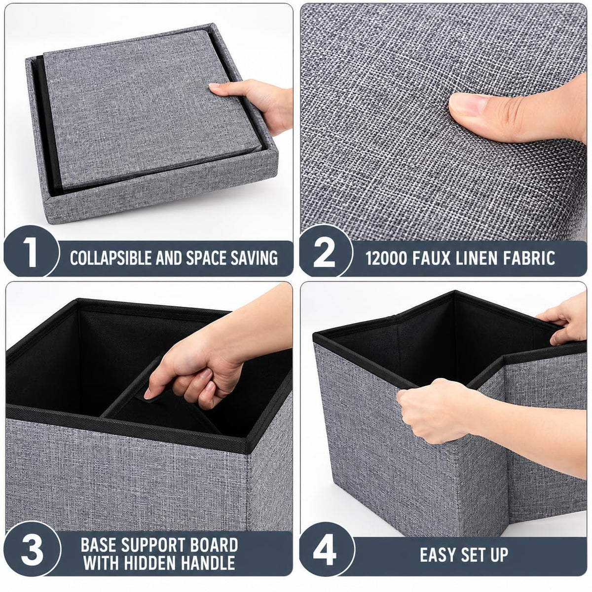 Foldable storage stool