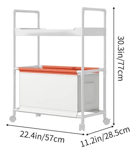 2 - Tier Rolling Storage Cart White - Otloubnow