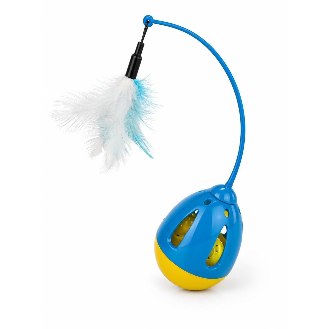 Cat Tumbler Ball Toy With Teasing Feather - Otloubnow