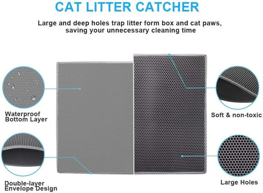 Double Layer Cat Litter Mat - Trap & Recycle Litter - Otloubnow
