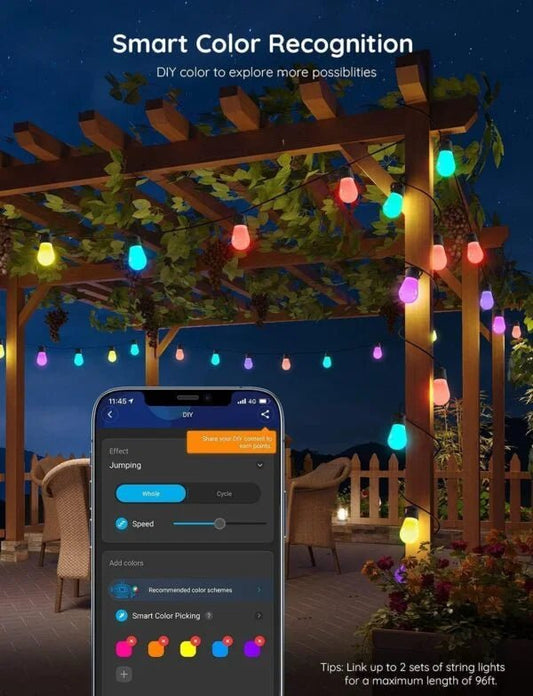 Govee RGBIC Warm White Wi - Fi & Bluetooth Smart Outdoor String Lights - Otloubnow