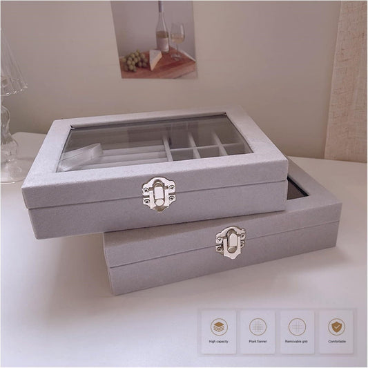 Grey Velvet Jewelry storage Organizer - Otloubnow