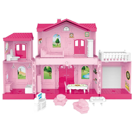 Plastic dollhouse with accessories - Otloubnow