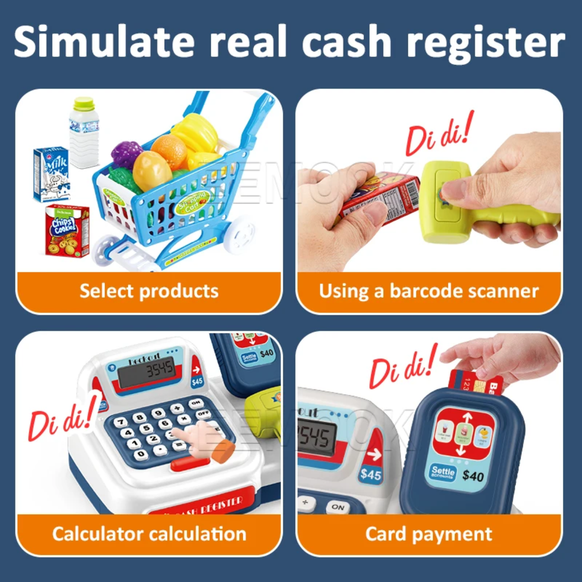 Cash register and trolley set