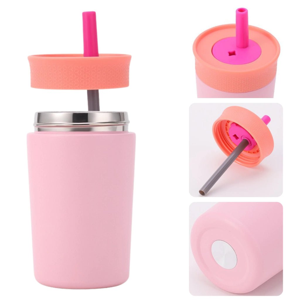 Stainless steel thermal cup with straw - Otloubnow
