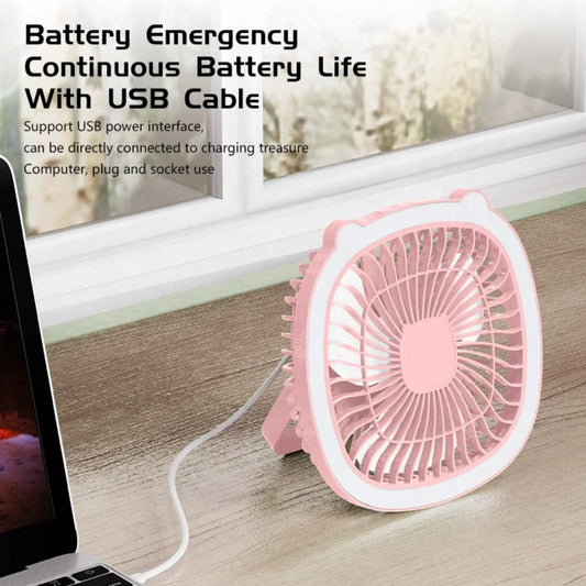 Table fan with LED light - Otloubnow