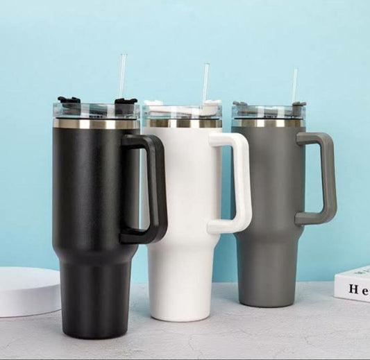 Vacuum Insulated Tumbler with Handle and Straw - Otloubnow