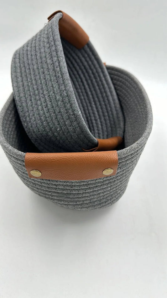 Woven storage basket set of 2 - Otloubnow