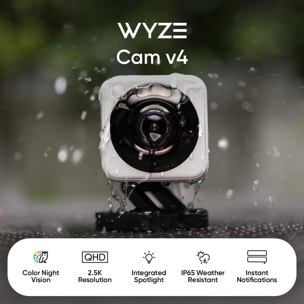 Wyze Cam v4 2.5K Outdoor Wired Security Camera with Night Vision, Spotlight, and Two - Way Audio - Otloubnow