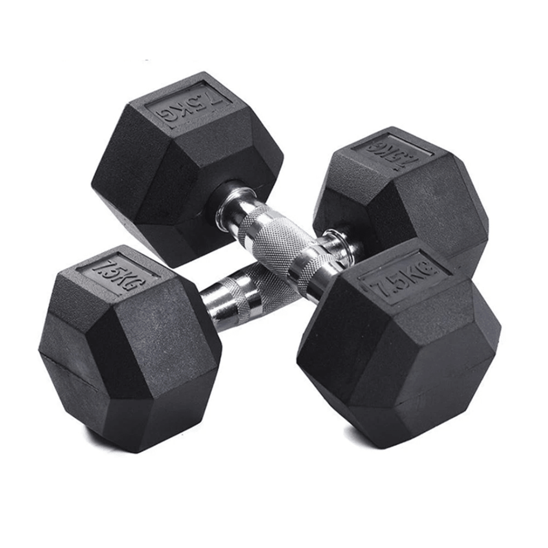 1 piece Hexagon rubber coated dumbbells - Otloubnow