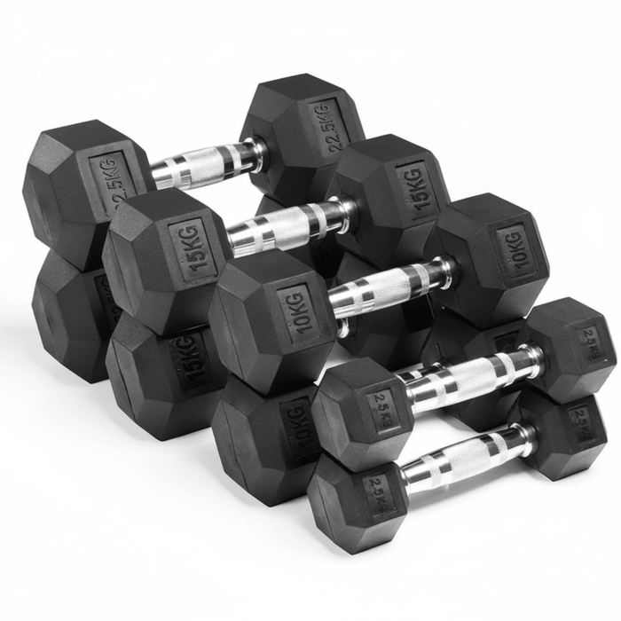 1 piece Hexagon rubber coated dumbbells - Otloubnow