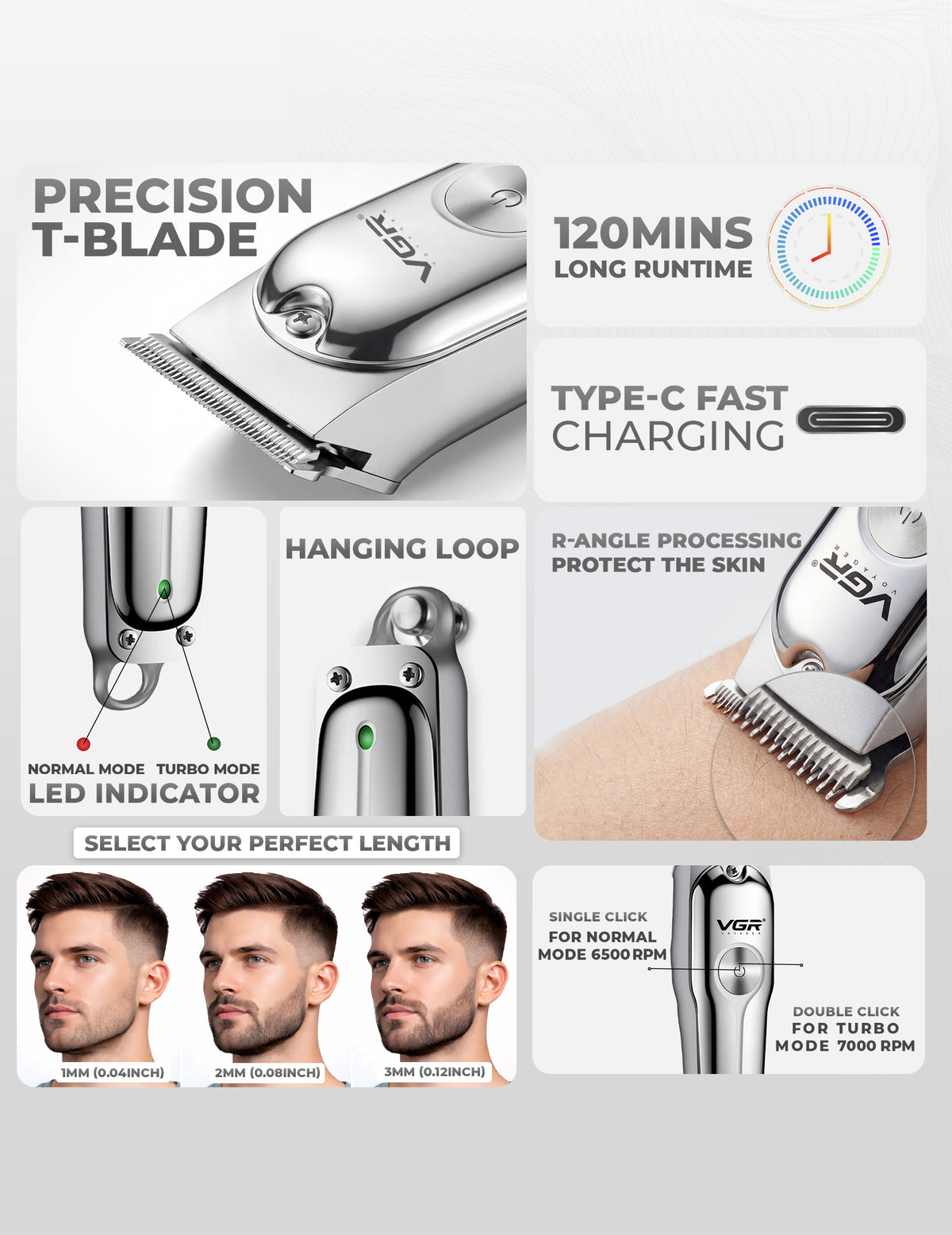 VGR hair trimmer