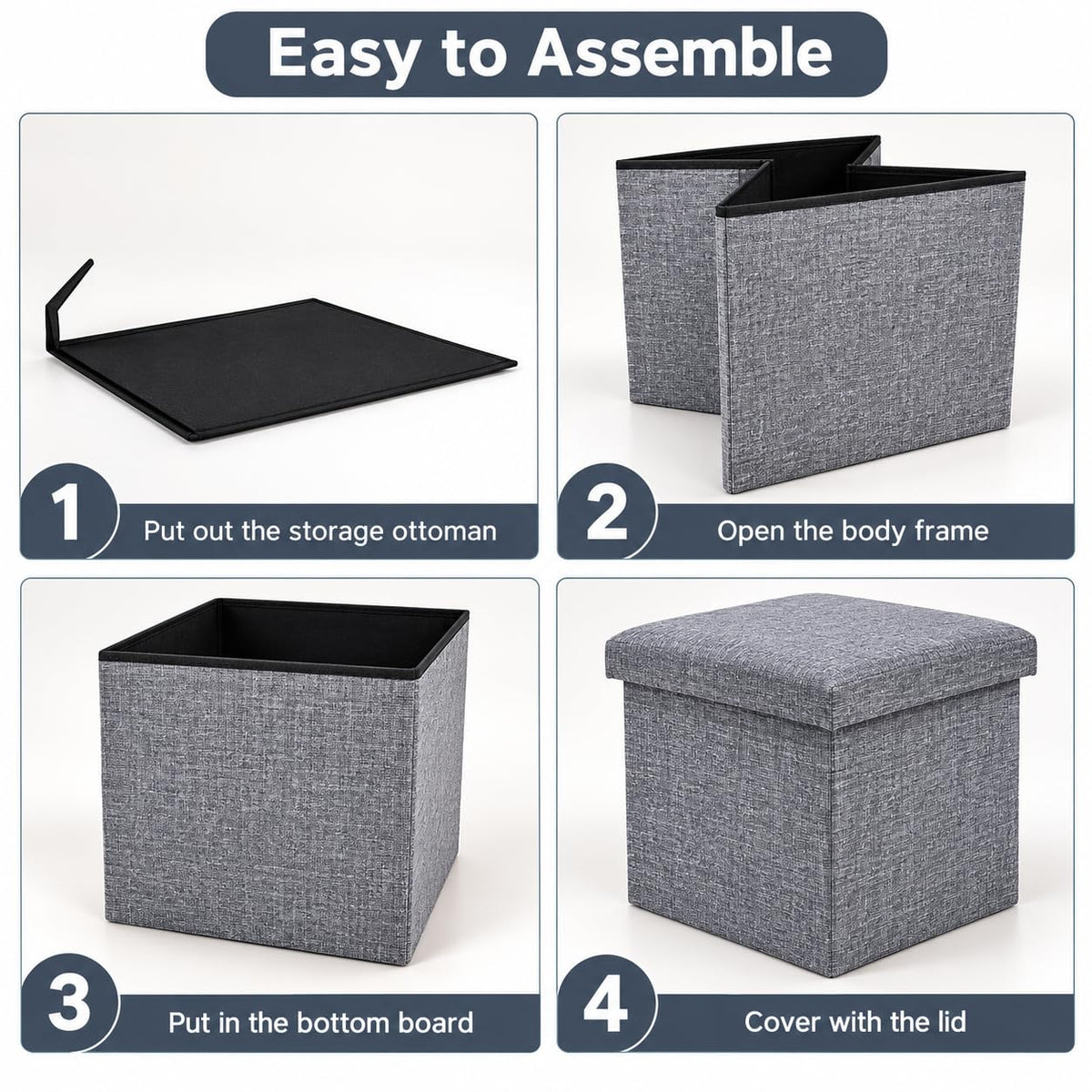 Foldable storage stool