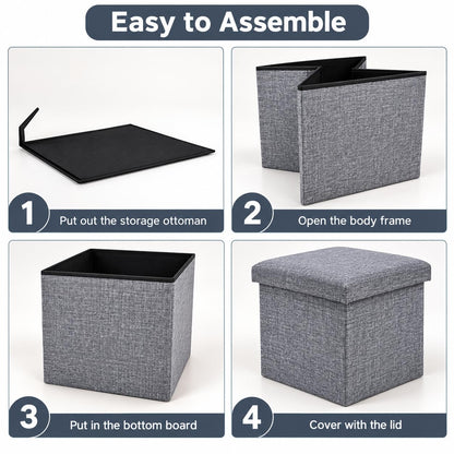 Foldable storage stool