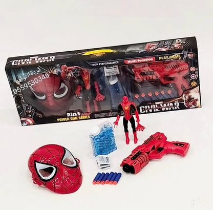 2 in 1 gun with spiderman mask and toy figure - Otloubnow
