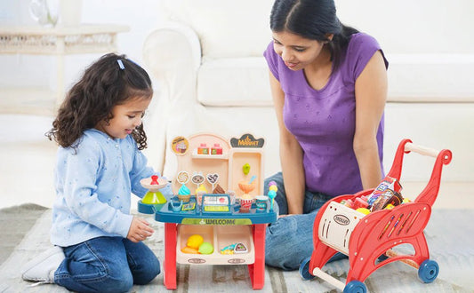 2 in 1 supermarket and trolley set - Otloubnow