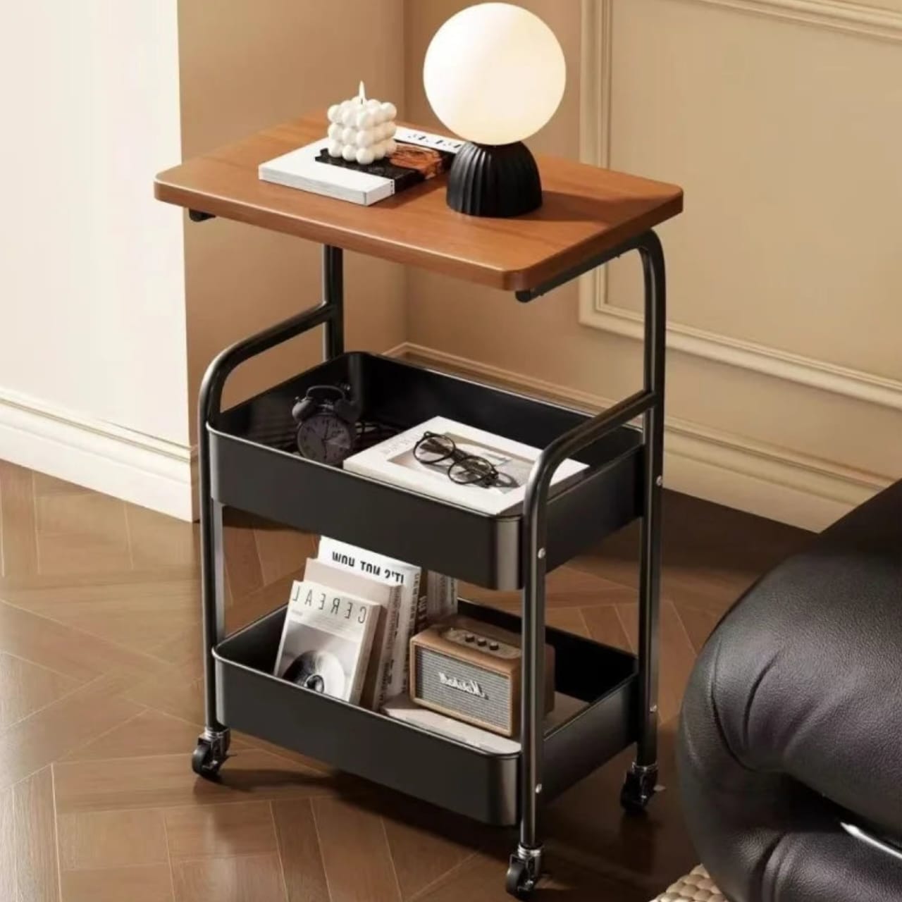 2 racks trolley with wood top - Otloubnow
