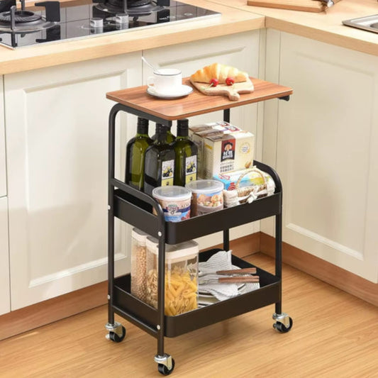 2 racks trolley with wood top - Otloubnow