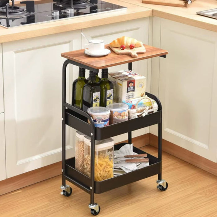 2 racks trolley with wood top - Otloubnow