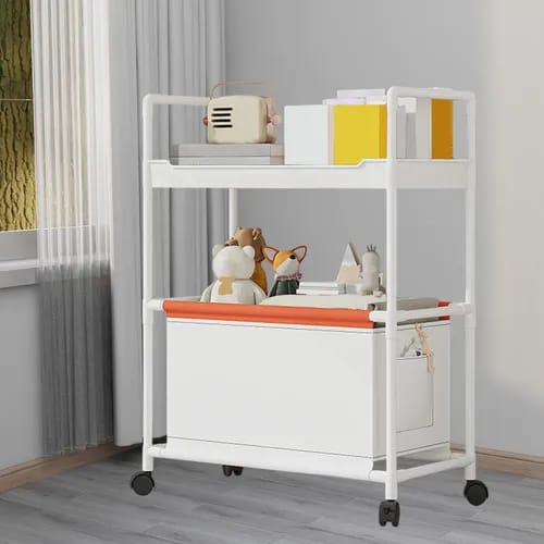 2 - Tier Rolling Storage Cart White - Otloubnow
