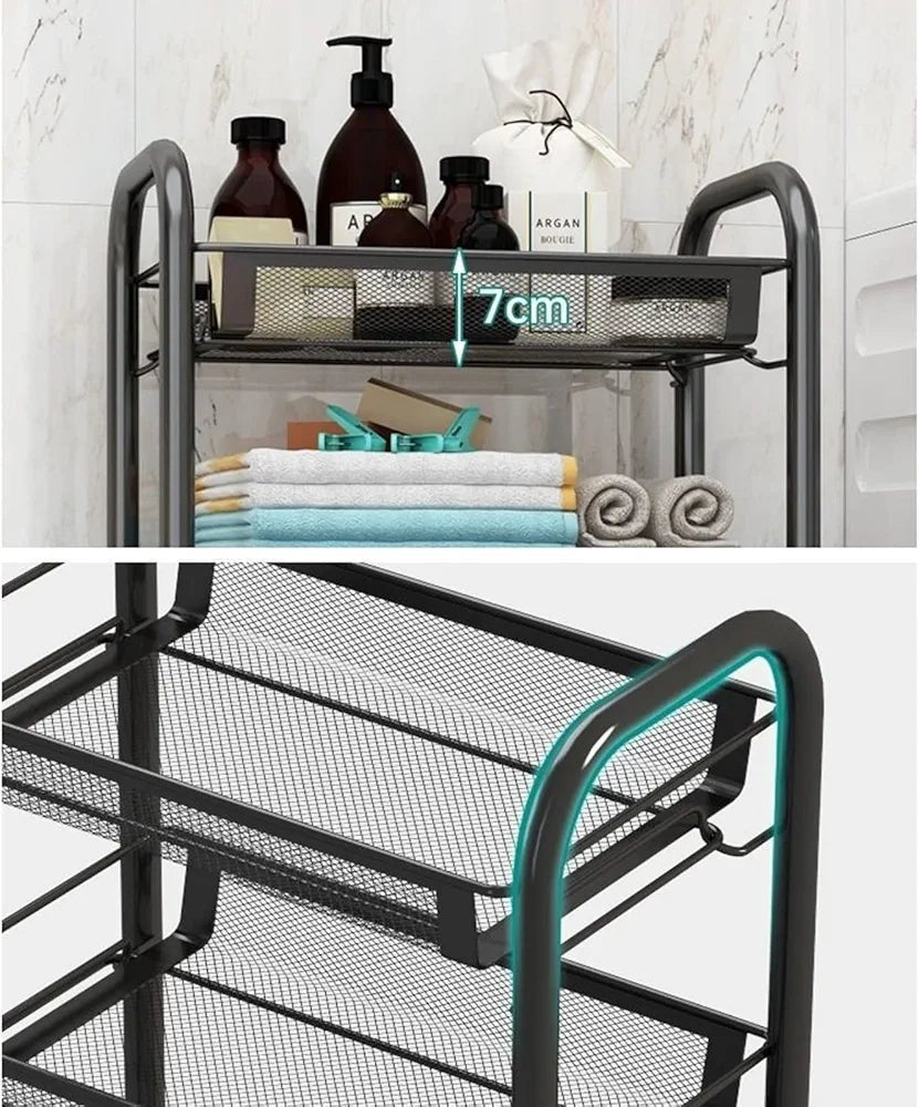 5 racks black metal trolley - Otloubnow