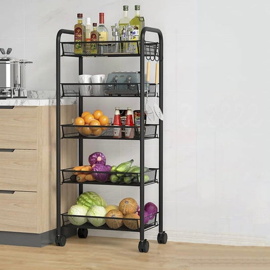 5 racks black metal trolley - Otloubnow