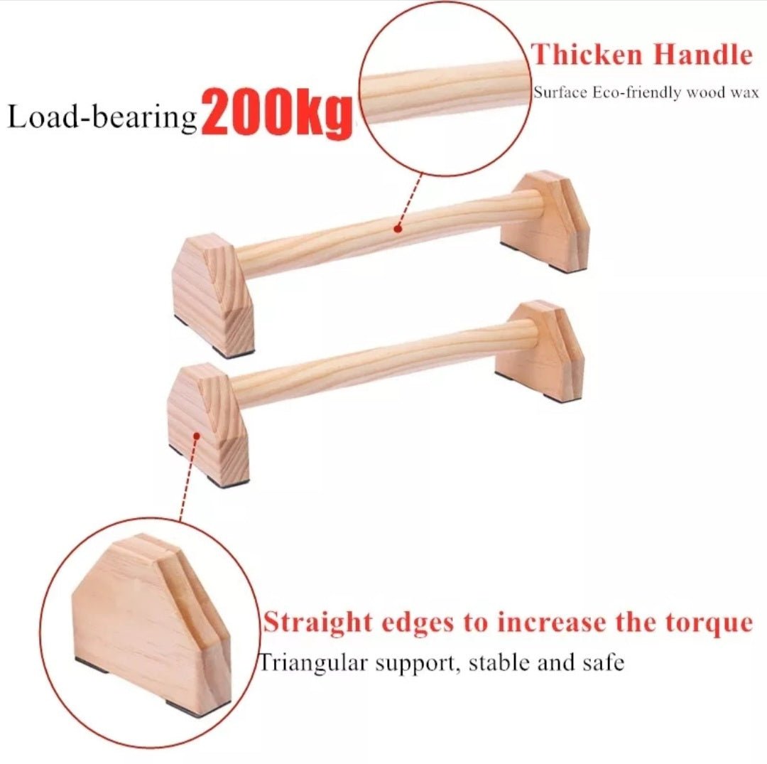 50cm Wooden Gymnastics Parallettes Bars - Otloubnow