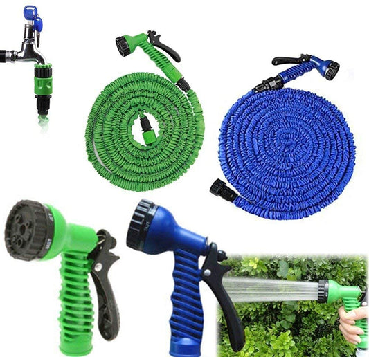 7 - in - 1 Expandable Garden Water Pressure Hose 15 m green - Otloubnow