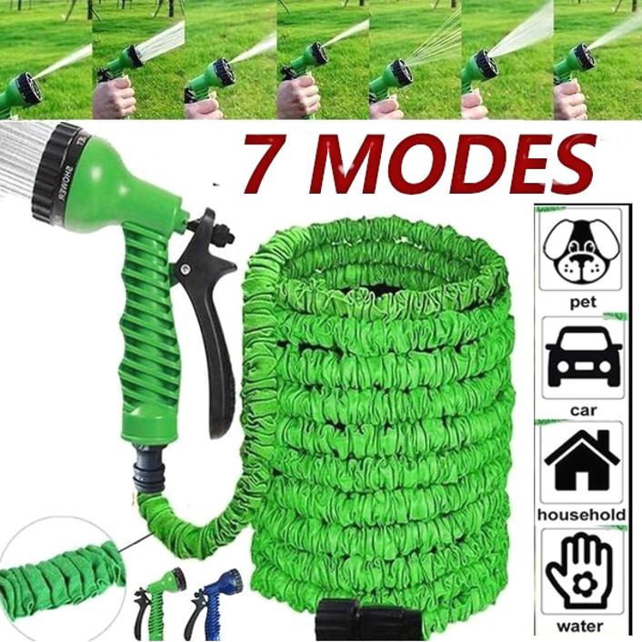 7 - in - 1 Expandable Garden Water Pressure Hose 15 m green - Otloubnow