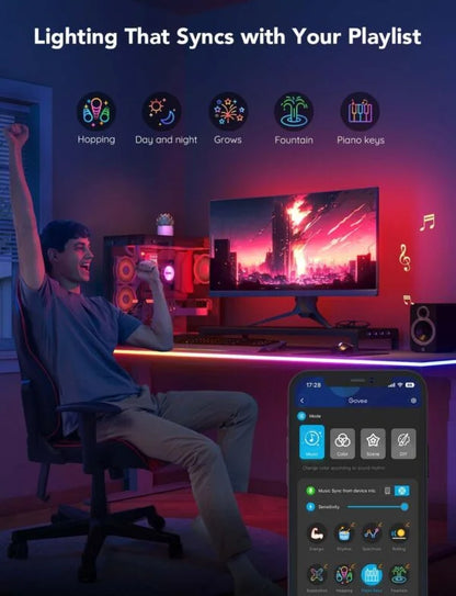 Govee RGBIC Gaming Desk Neon Lights 3 meters