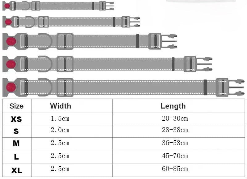 Adjustable Reflective Webbing Collar With Leash For Dogs And Cats - Otloubnow
