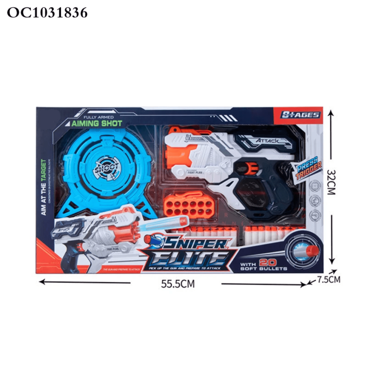 Automatic soft bullet gun with target - Otloubnow