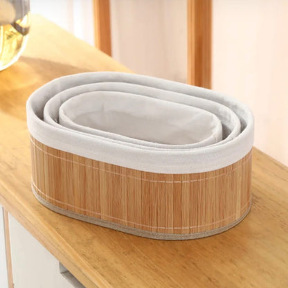 Bamboo and fabric baskets set - Otloubnow