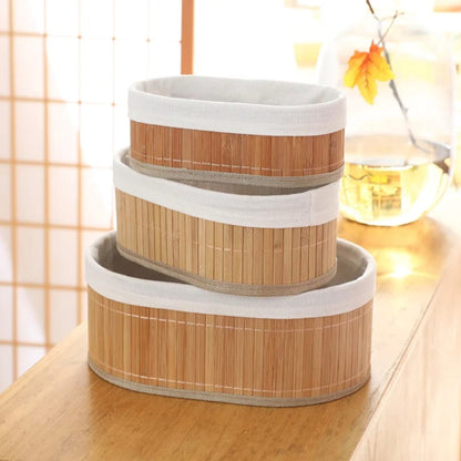 Bamboo and fabric baskets set - Otloubnow
