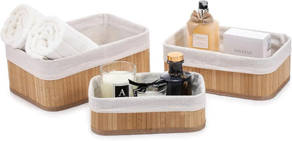 Bamboo and fabric baskets set - Otloubnow