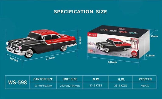 Bluetooth Speaker Vintage Car Ws - 598 10w - Otloubnow