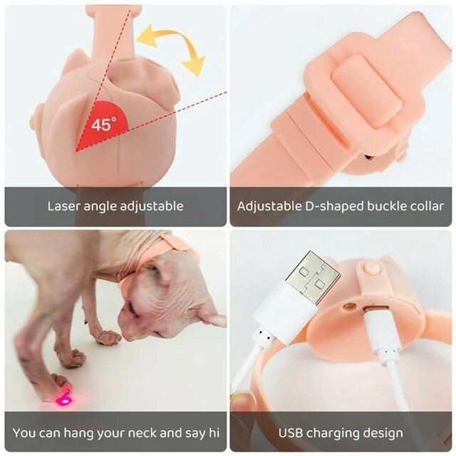 Cat Collar with Laser Toy and Built - in LED for Active Play - Otloubnow