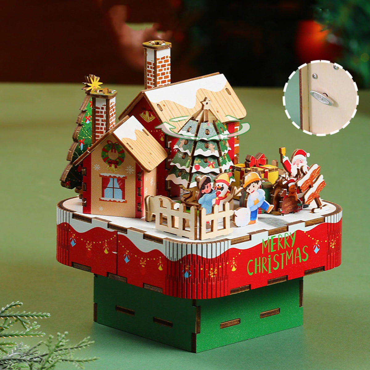 Christmas scene music box and 3D puzzle - Otloubnow
