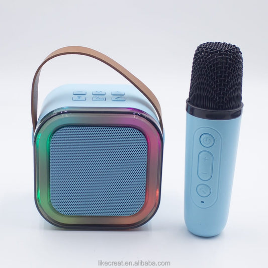 Colorful karaoke sound system with 2 microphones - Otloubnow