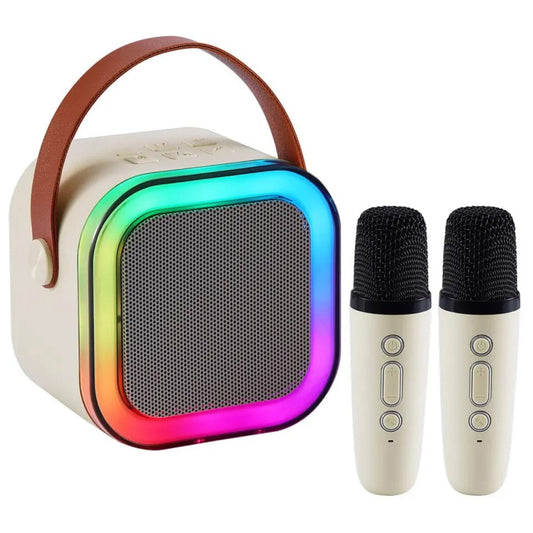 Colorful karaoke sound system with 2 microphones - Otloubnow