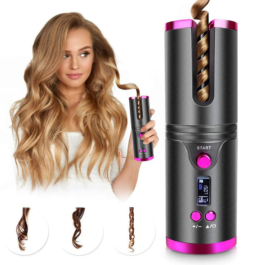 Cordless Automatic Hair Curler Pink - Otloubnow