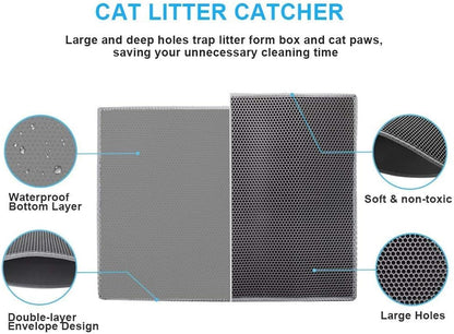 Double Layer Cat Litter Mat - Trap & Recycle Litter - Otloubnow
