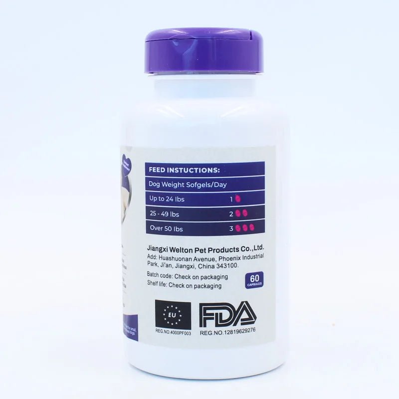 Fish Oil Soft Gels for Dogs - Skin & Coat Supplement - Otloubnow