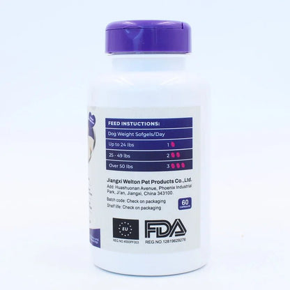 Fish Oil Soft Gels for Dogs - Skin & Coat Supplement - Otloubnow