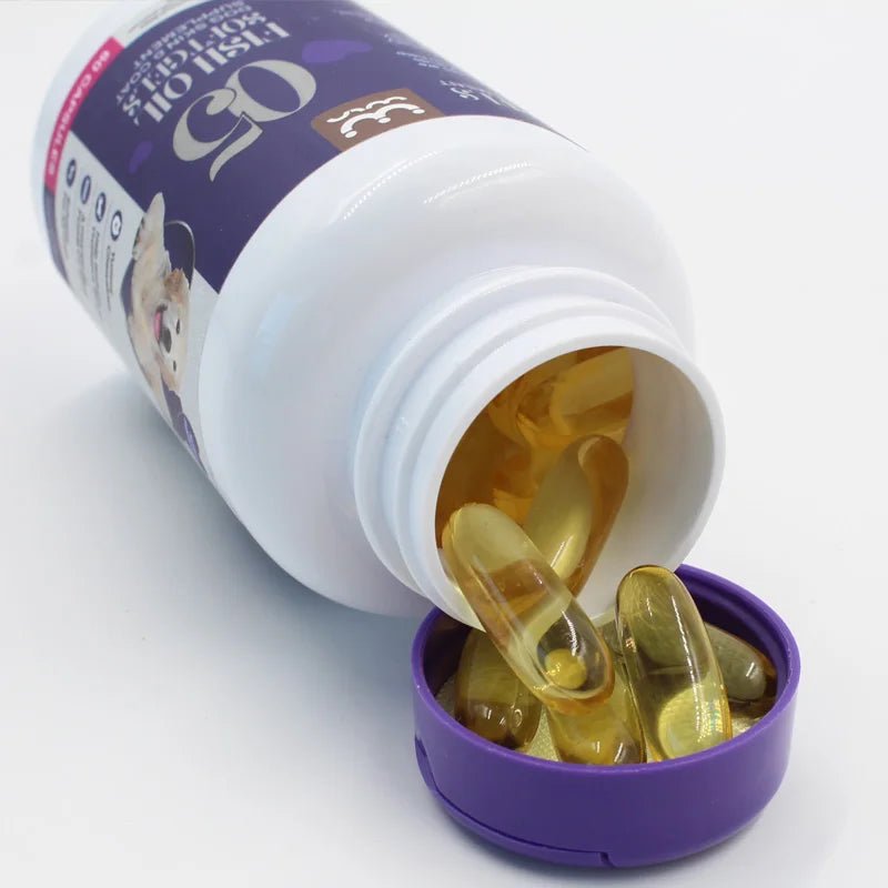 Fish Oil Soft Gels for Dogs - Skin & Coat Supplement - Otloubnow