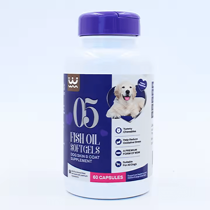 Fish Oil Soft Gels for Dogs - Skin & Coat Supplement - Otloubnow