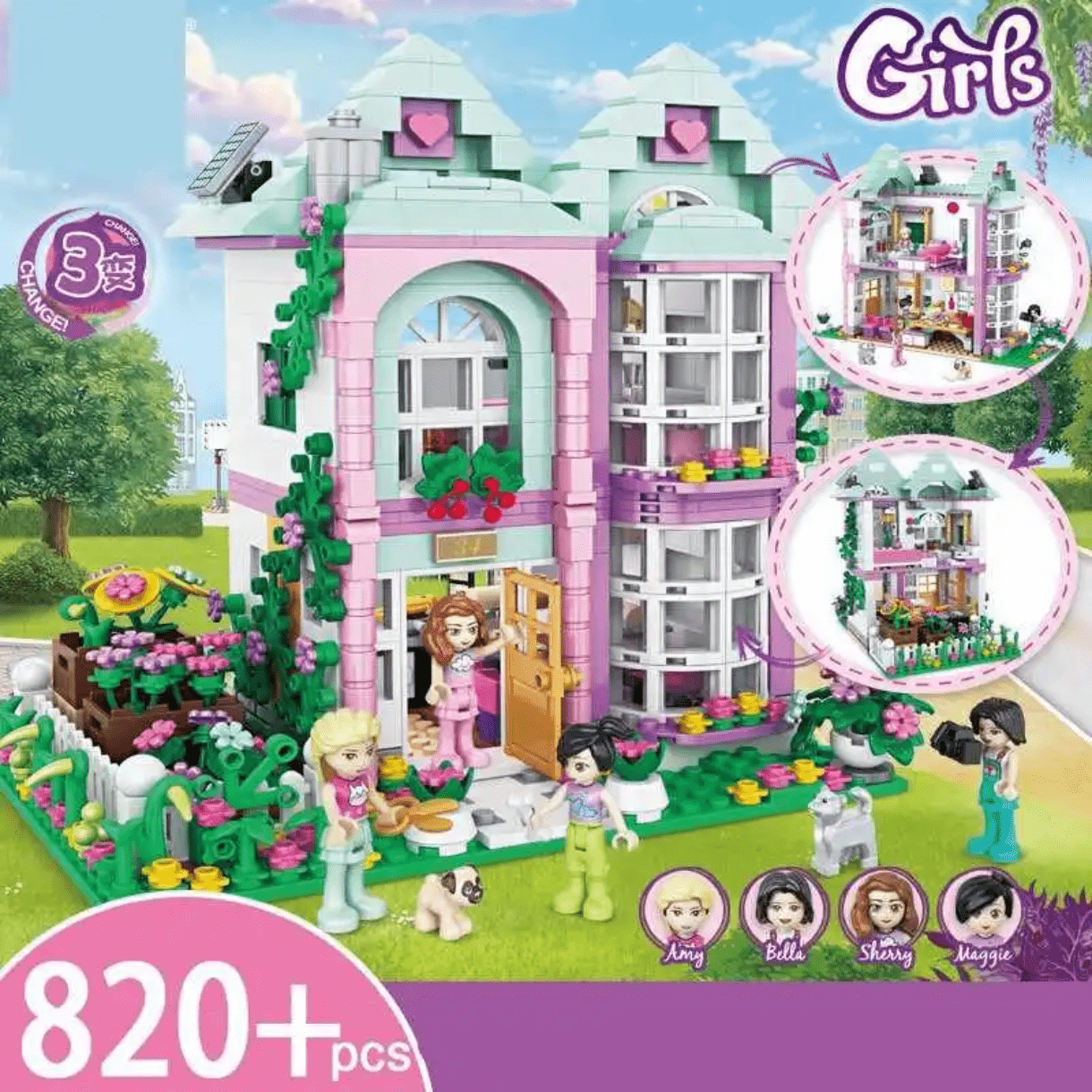 Flower house blocks set - Otloubnow