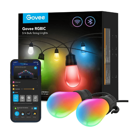 Govee RGBIC Warm White Wi - Fi & Bluetooth Smart Outdoor String Lights - Otloubnow
