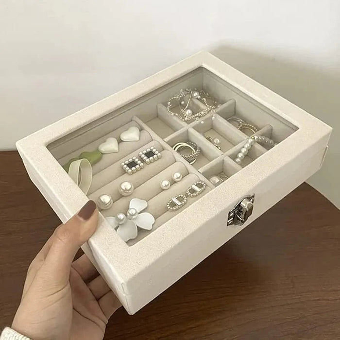 Grey Velvet Jewelry storage Organizer - Otloubnow