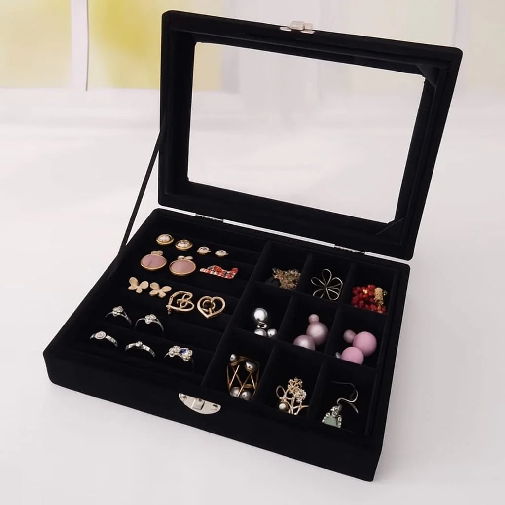 Grey Velvet Jewelry storage Organizer - Otloubnow